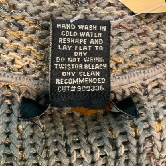 BCBG Max Azria Green Multicolor Long Knit Belted Cardigan, Size S - Picture 10 of 10